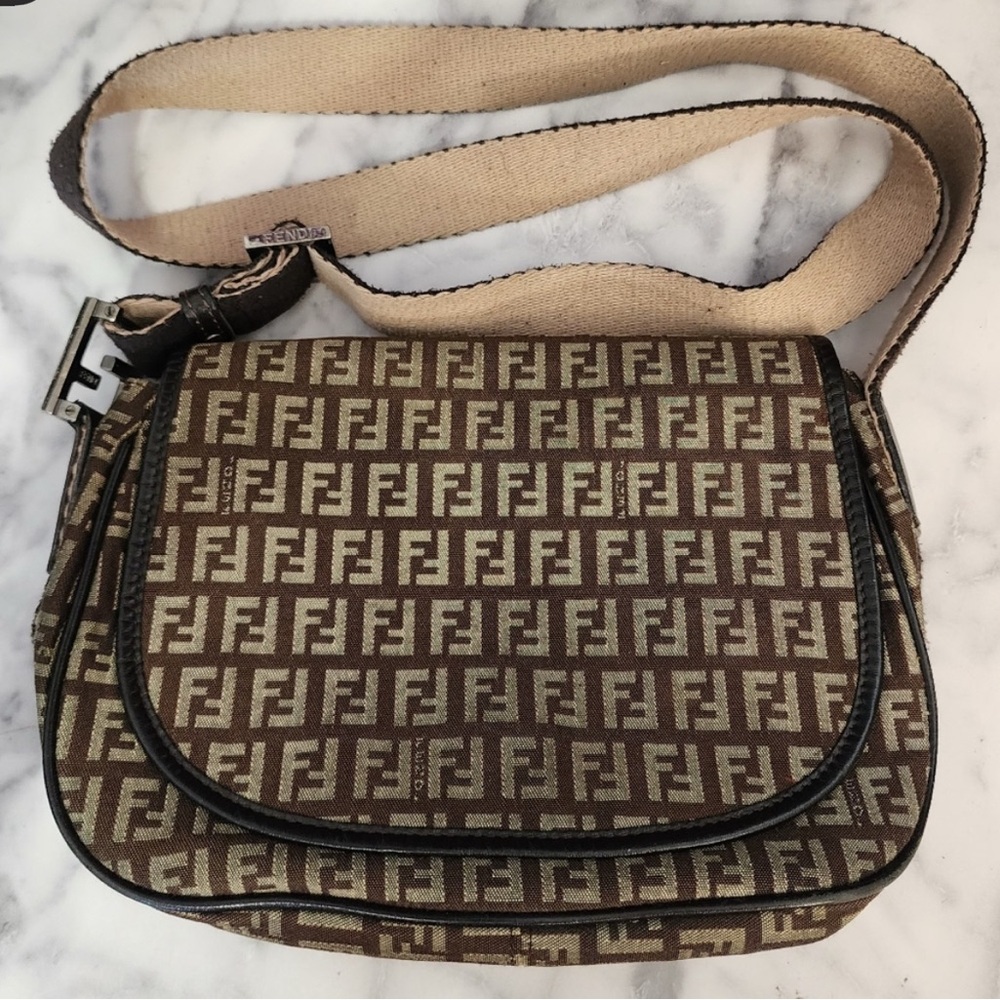 Authentic Fendi Brown Crossbody Bag with Iconic Logo - Picture 13 of 13